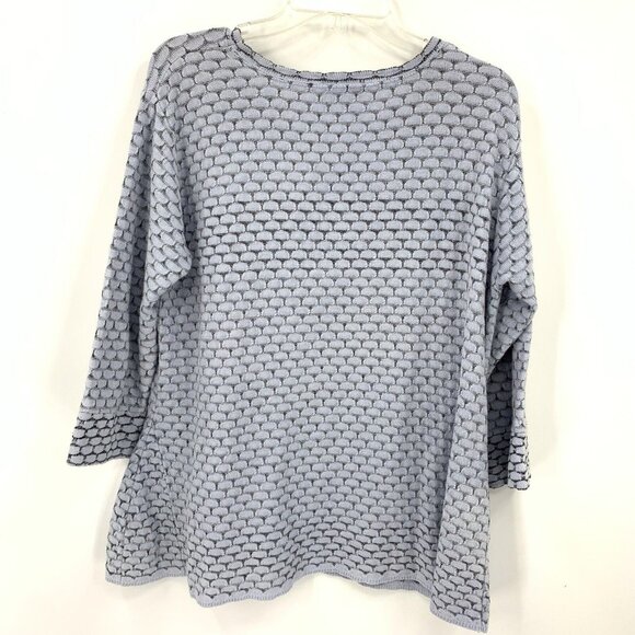 Margaret Winters Baby Blue Sweater Honeycomb Texture Knit Lagenlook Boho Women M - Picture 6 of 6